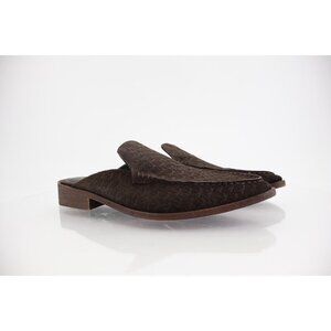 Free People Dragonfly Moc Toe Loafers Brown Suede Size 10 Embossed Pointed Mule